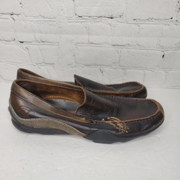 Skechers SN60660‎ Men’s Brown Leather Loafers Moccasins Driving Shoes US Sz 10.5 - Picture 5 of 9